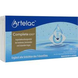 Verpackung von Artelac Augentropfen für trockene, brennende und tränende Augen.