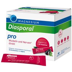 Verpackung von Diasporal Magnesium mit schwarzen Johannisbeeren-Geschmack.