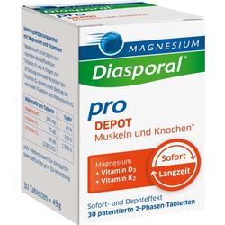 Magnesium-Präparat-Packung mit 30 Tabletten für Muskeln und Knochen.